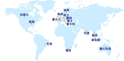 毕马威在以下国家专设有中国业务部
